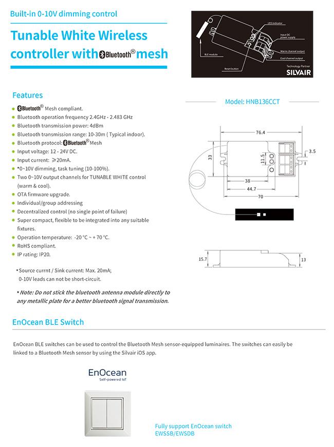 HNB136CCT Silvair bluetooth motion sensor app control tunable white