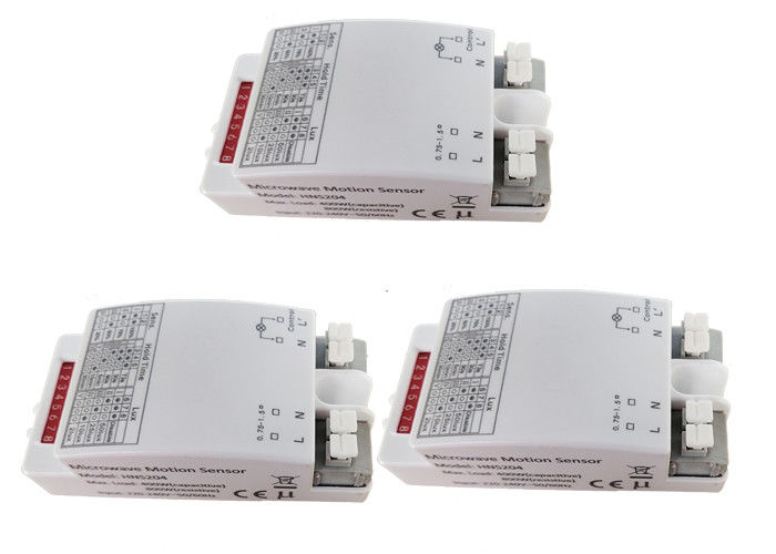 White Color AC Motion Sensor Switch 220~240VAC HNS204 On / Off And Lux Off Function